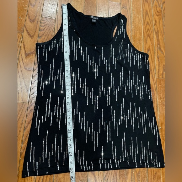 Feathers Black Sequin Tank Top - Picture 3 of 6
